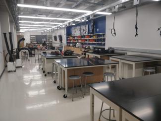 Image of maker space, looking from one end of the room to another